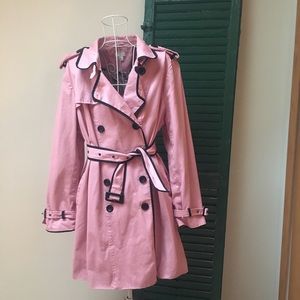 Pink and black trench coat